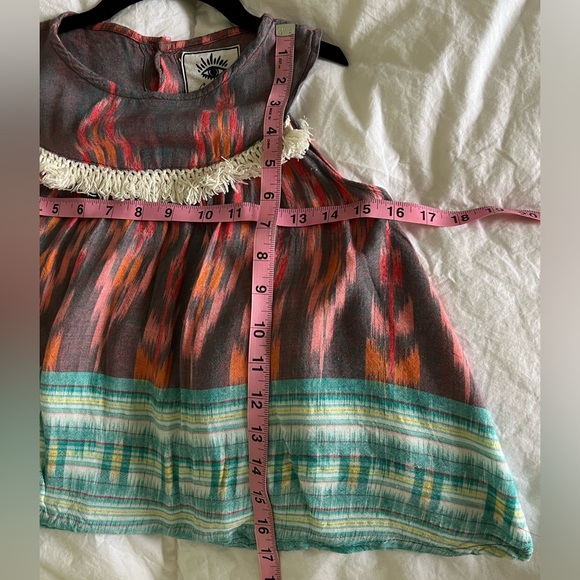Cleobella Addison Ikat Toddler Girls Fringed Hand Made Boho Tank Dress Size 2 - Picture 10 of 10